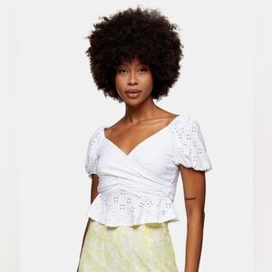 Cottagecore Topshop Stretchy Wrap Floral Blouse